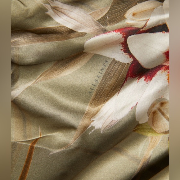 🔥SEXY🔥NWT Allsaints Laura Dorada Silk One Shoulder Dress US Sz 0 - Picture 14 of 16